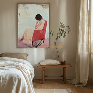 Painting Of A Woman | Large Canvas Wall Art | Acrylic Painting On Canvas | Modern Art #AP020
