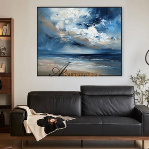 Ocean Wall Art | Blue Landscape Painting | Large Abstract Canvas Wall Art | Acrylic Wall Art #POS143