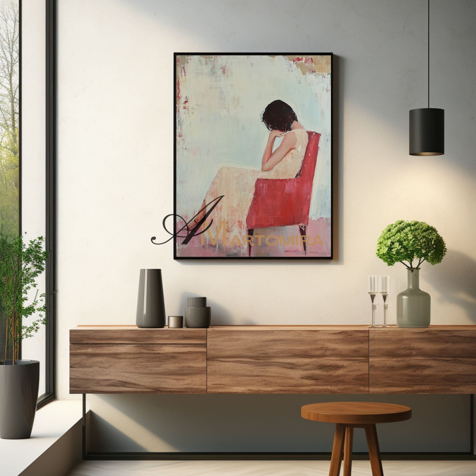 Painting Of A Woman | Large Canvas Wall Art | Acrylic Painting On Canvas | Modern Art #AP020