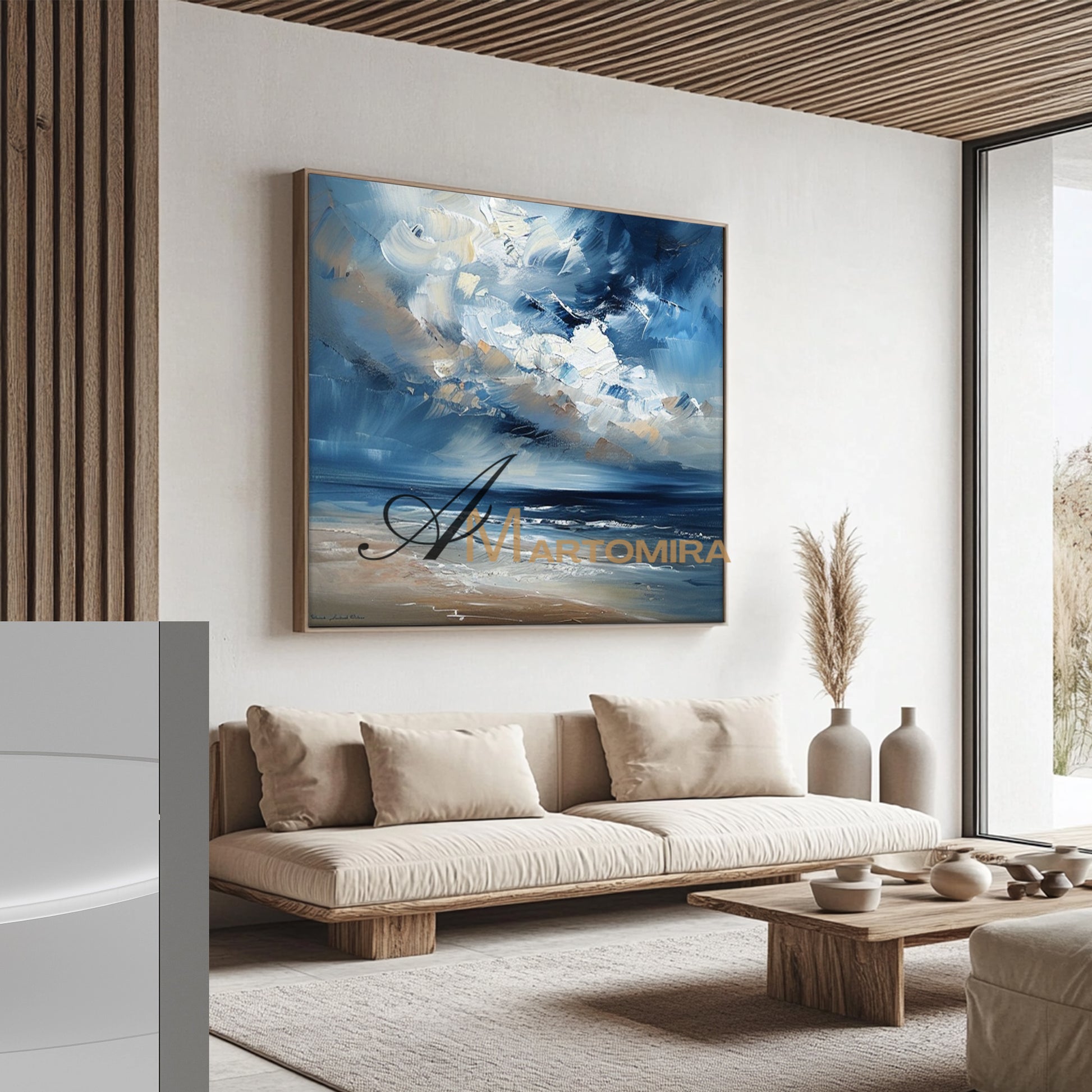 Ocean Wall Art | Blue Landscape Painting | Large Abstract Canvas Wall Art | Acrylic Wall Art #POS143