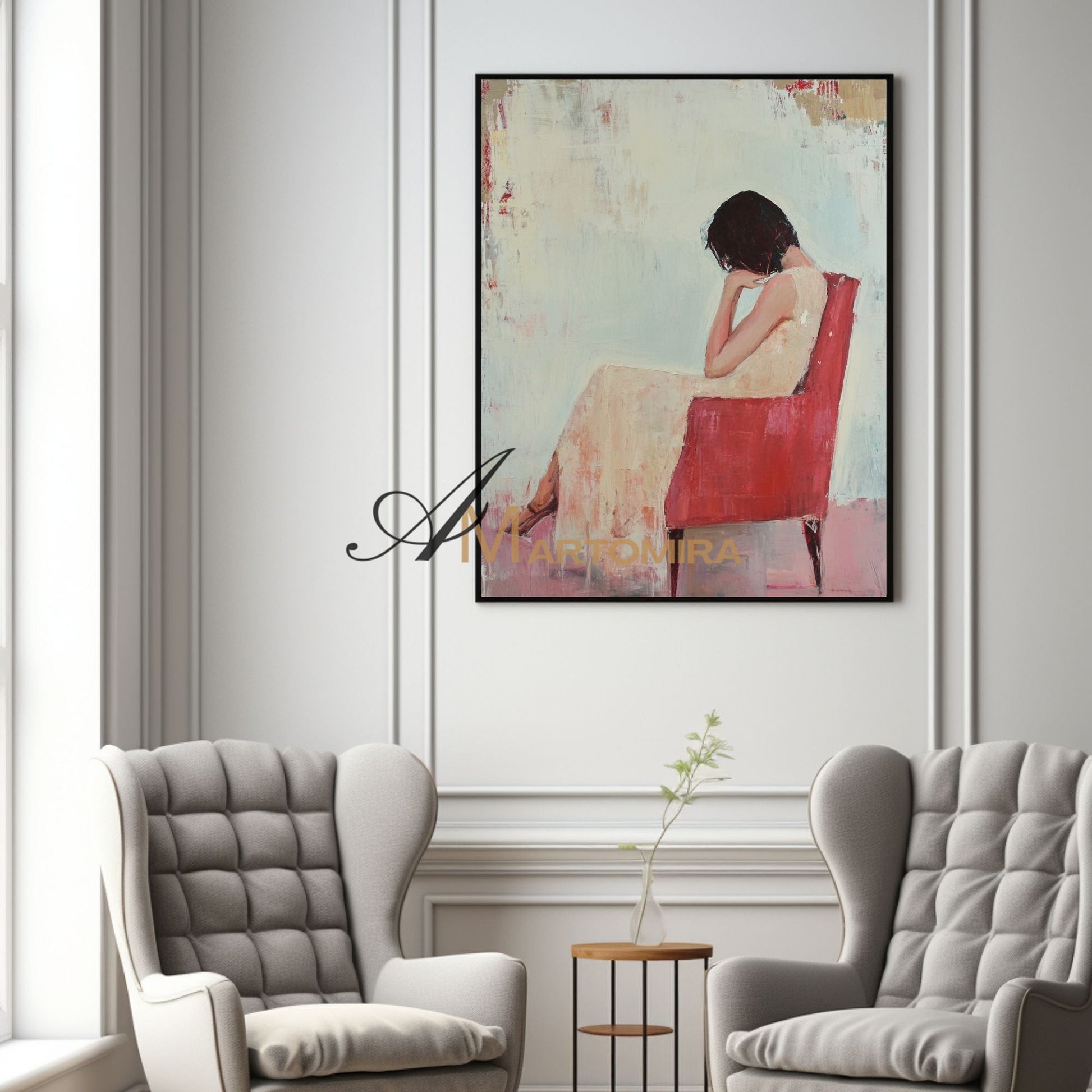 Painting Of A Woman | Large Canvas Wall Art | Acrylic Painting On Canvas | Modern Art #AP020