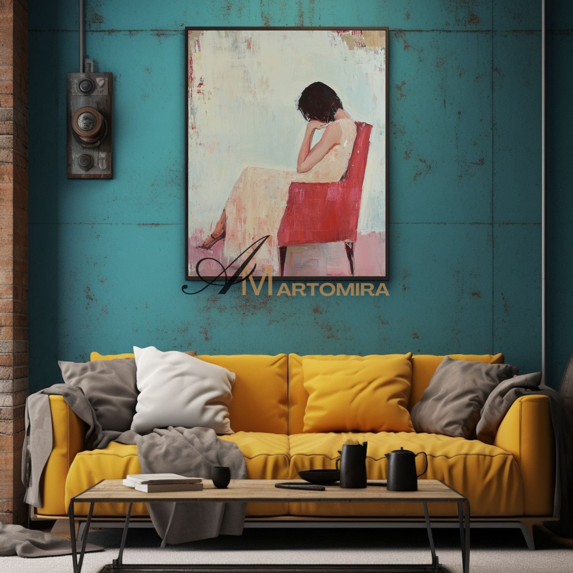 Painting Of A Woman | Large Canvas Wall Art | Acrylic Painting On Canvas | Modern Art #AP020