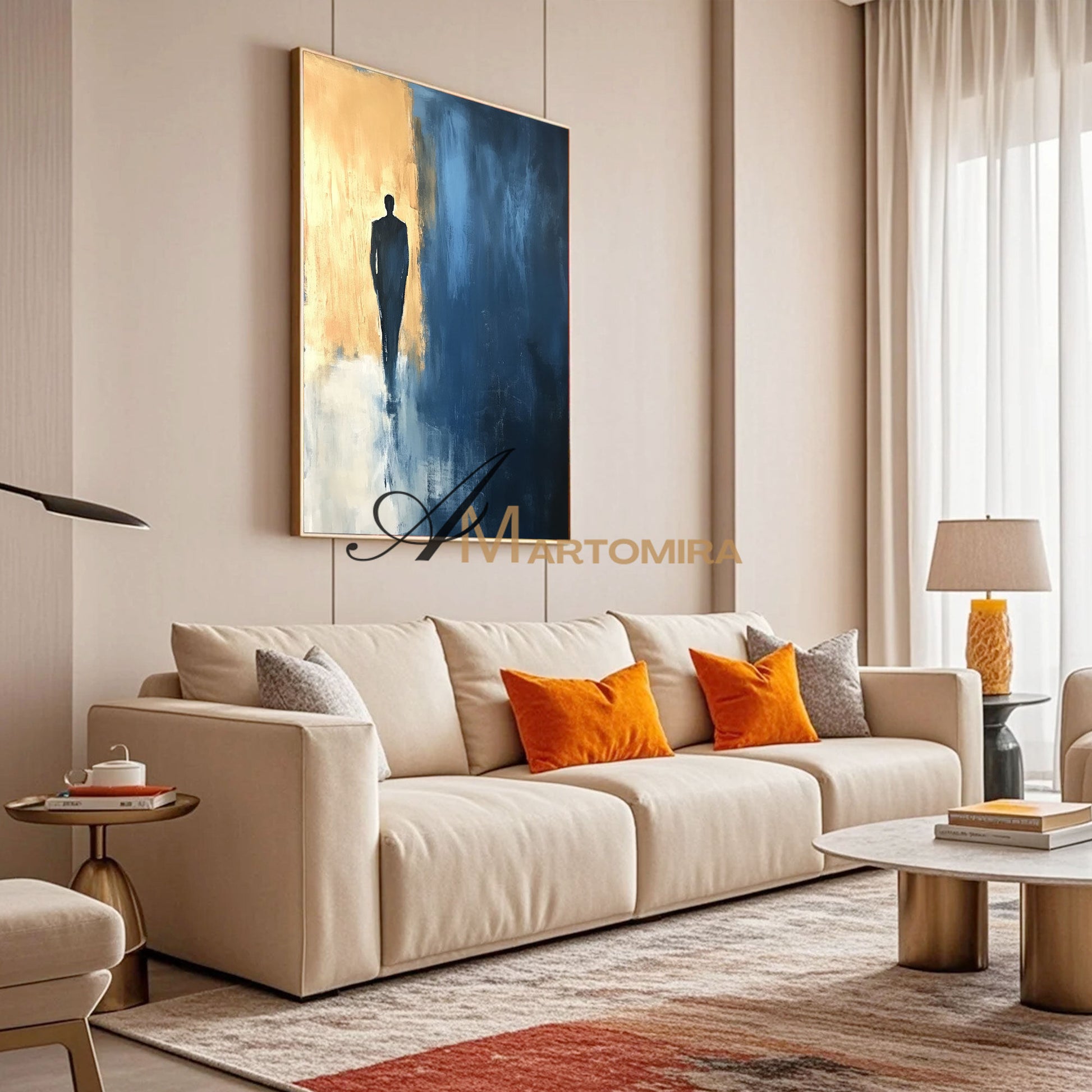 Modern Abstract Wall Art | Blue Wall Art | Acrylic Paint | Wall Art For Living Room #AP021