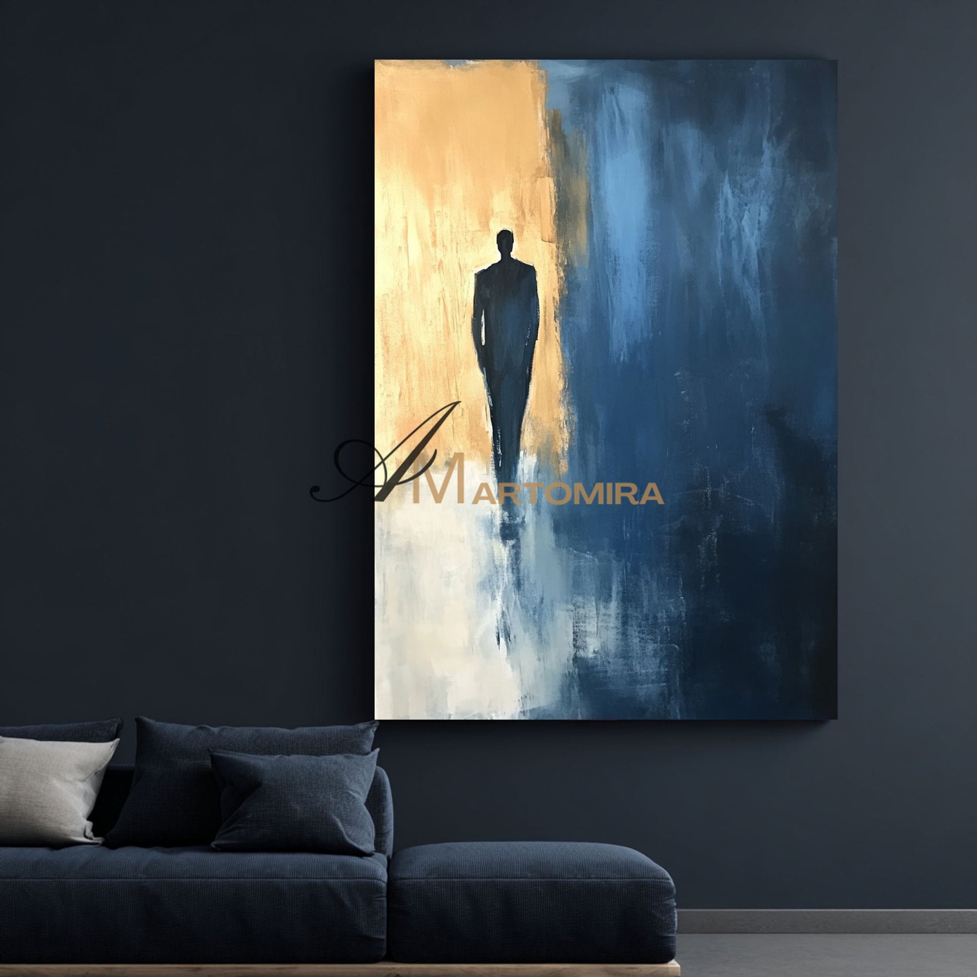 Modern Abstract Wall Art | Blue Wall Art | Acrylic Paint | Wall Art For Living Room #AP021