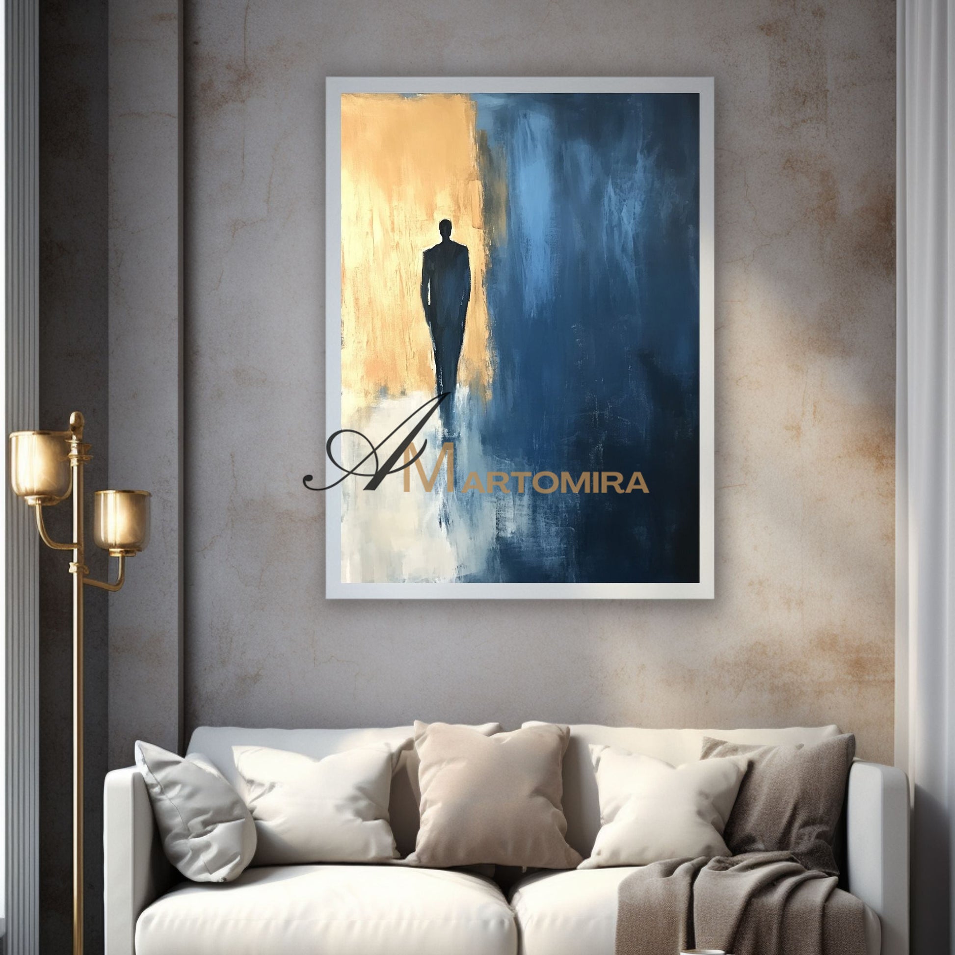 Modern Abstract Wall Art | Blue Wall Art | Acrylic Paint | Wall Art For Living Room #AP021
