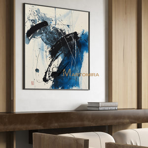 Abstract Wall Art | Canvas Paint | Blue White Abstract Painting | Wall Art Decor #AH144