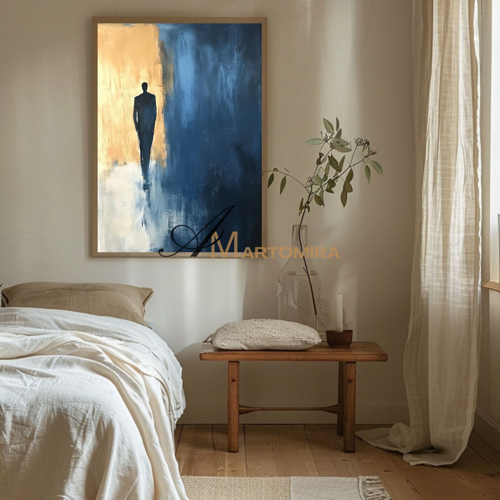 Modern Abstract Wall Art | Blue Wall Art | Acrylic Paint | Wall Art For Living Room #AP021