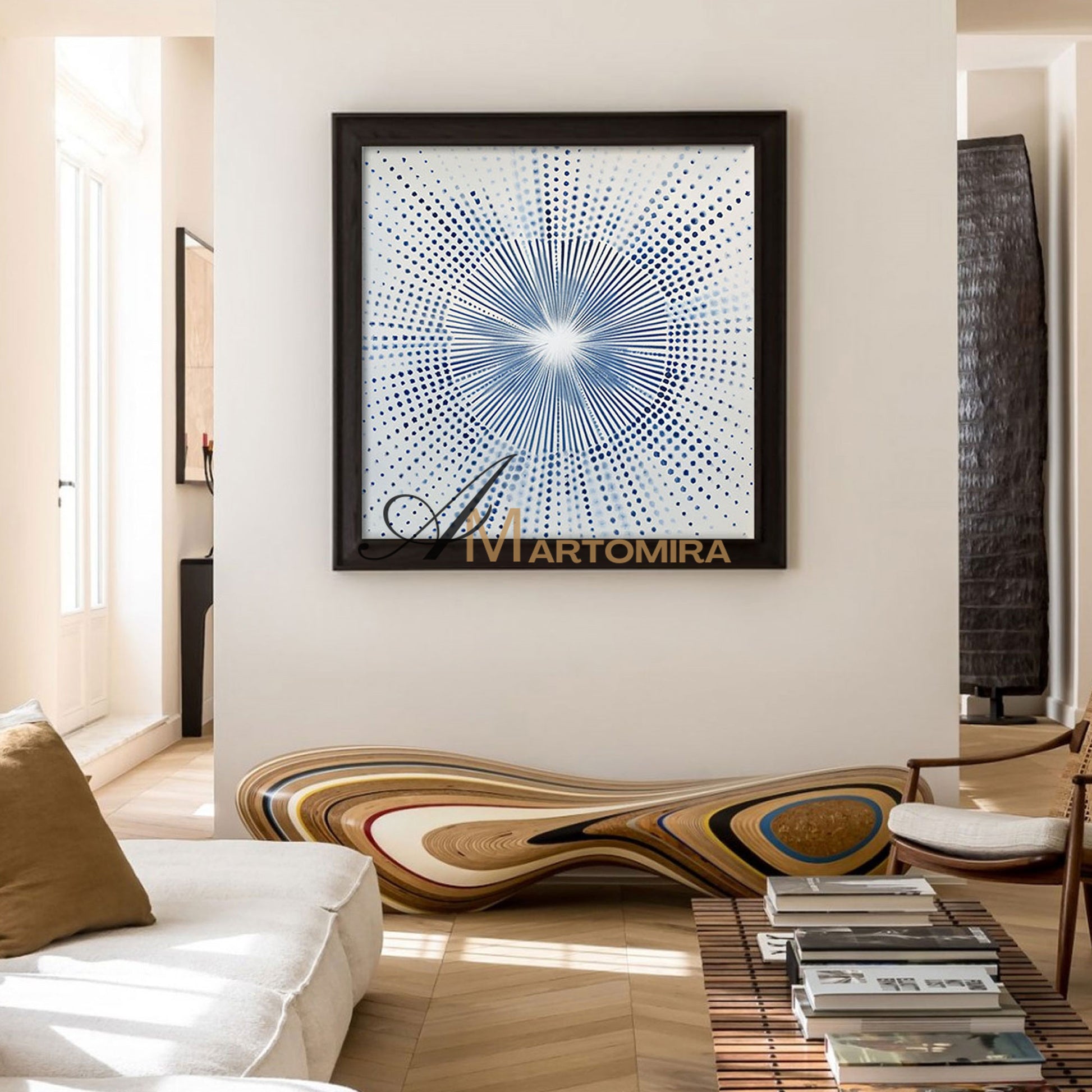 Modern Wall Decor Art | Blue Abstract Paintings | Abstract Geometric Art | Minimalist Wall Art For Living Room #AH145