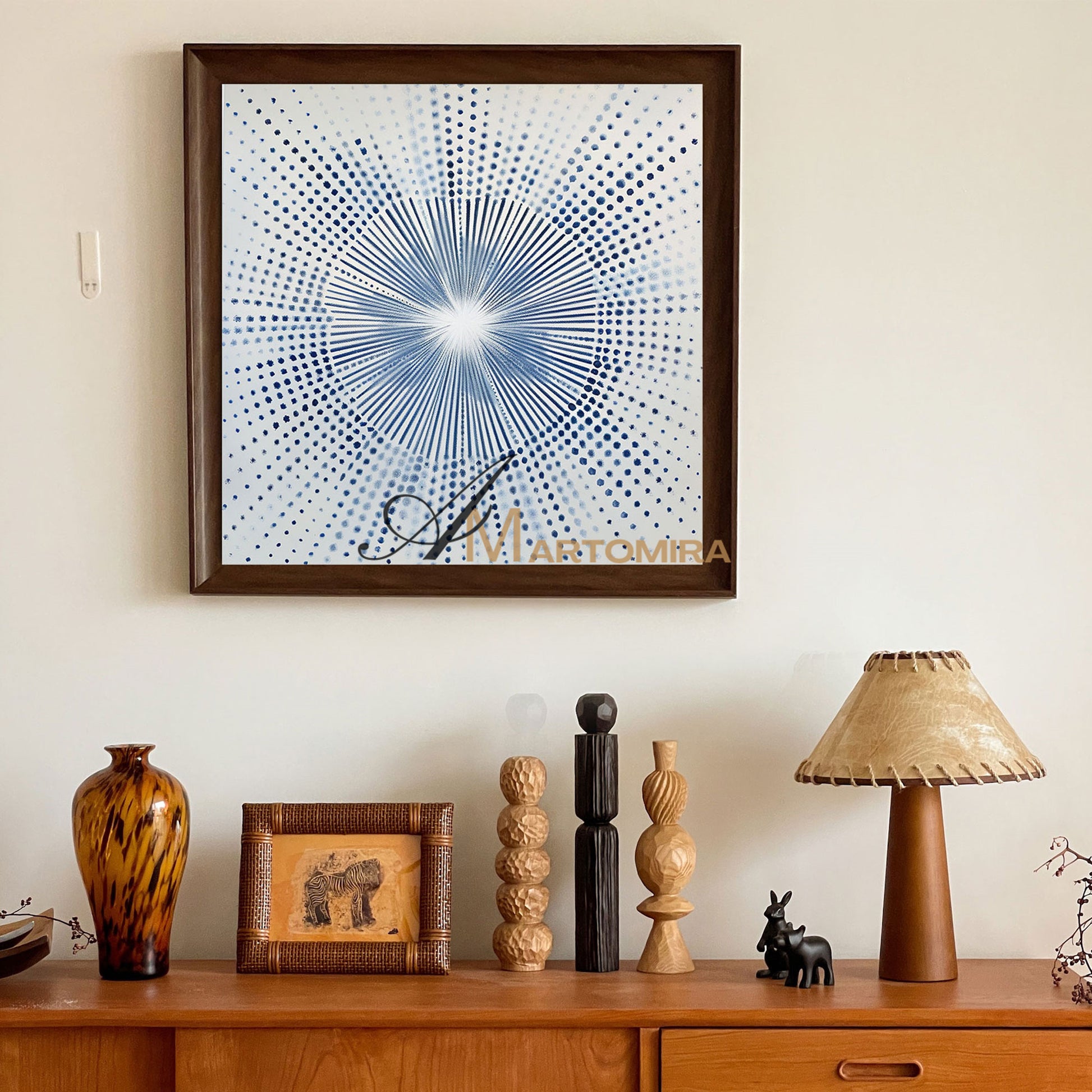 Modern Wall Decor Art | Blue Abstract Paintings | Abstract Geometric Art | Minimalist Wall Art For Living Room #AH145