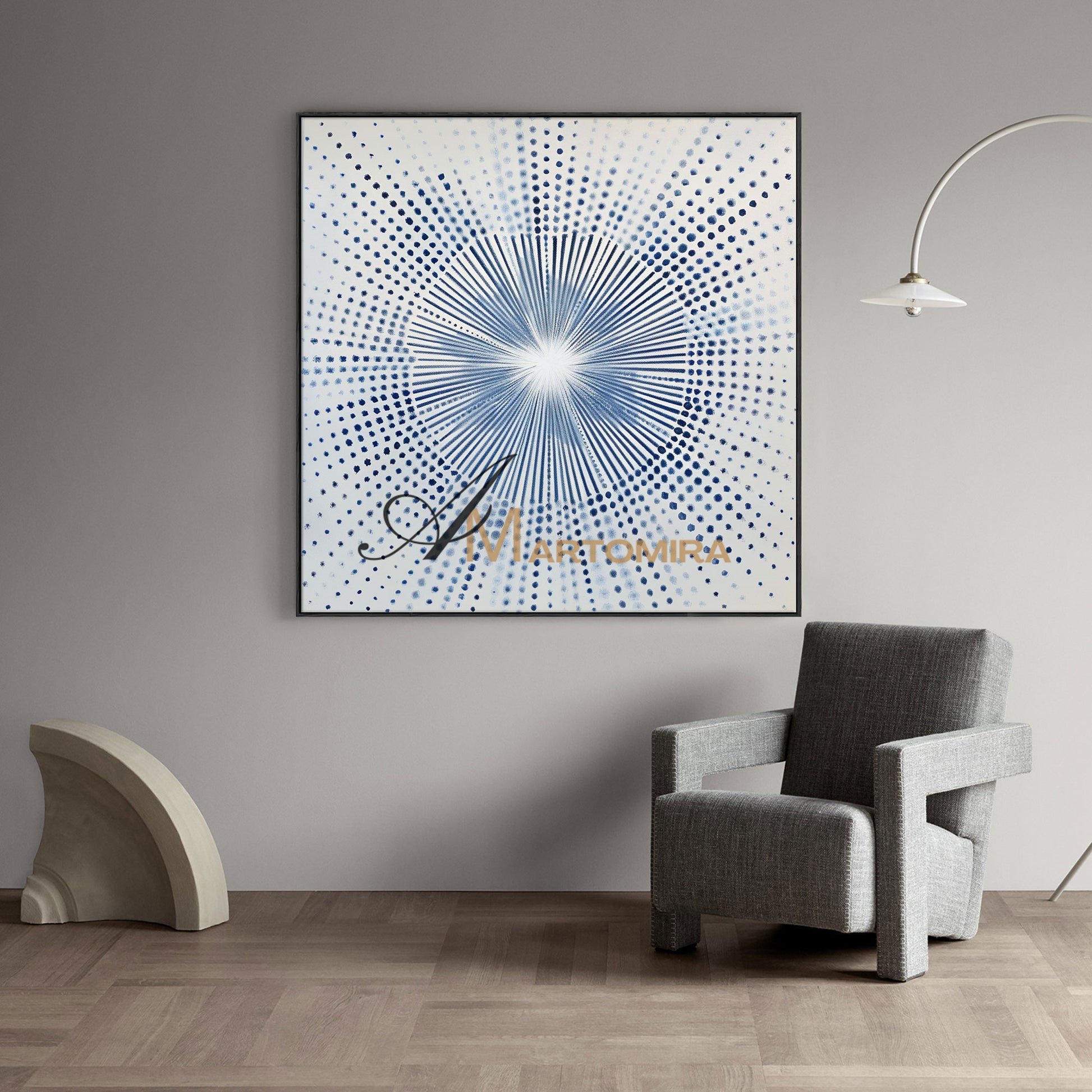 Modern Wall Decor Art | Blue Abstract Paintings | Abstract Geometric Art | Minimalist Wall Art For Living Room #AH145