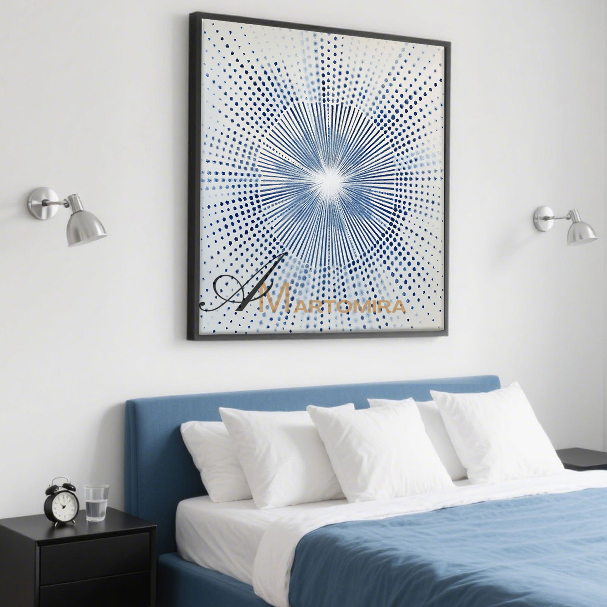 Modern Wall Decor Art | Blue Abstract Paintings | Abstract Geometric Art | Minimalist Wall Art For Living Room #AH145