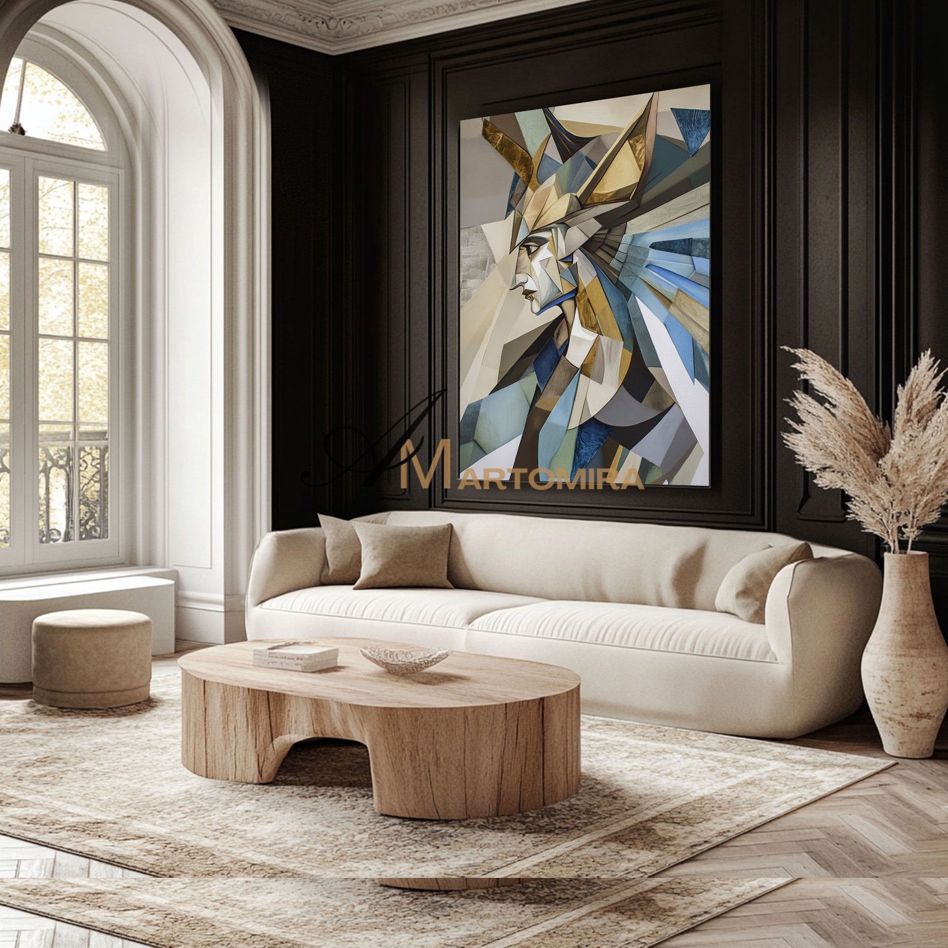 Abstract Portrait | Abstract Painting Woman | Golg Wall Art | Modern Abstract Paintings #AP023