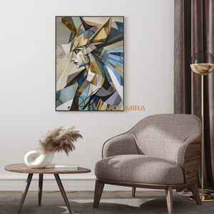 Abstract Portrait | Abstract Painting Woman | Golg Wall Art | Modern Abstract Paintings #AP023