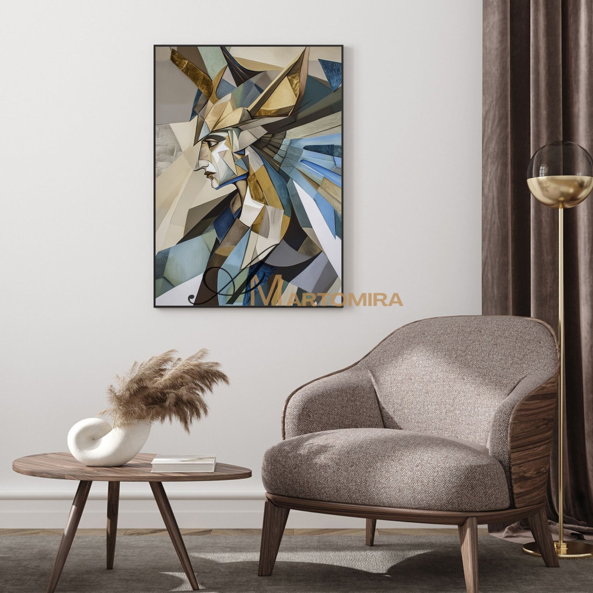 Abstract Portrait | Abstract Painting Woman | Golg Wall Art | Modern Abstract Paintings #AP023