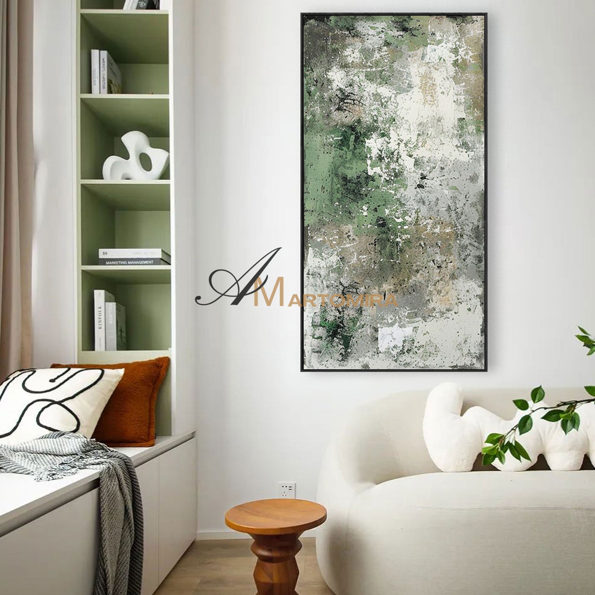 Oil Painting | Contemporary Wall Decor | Green Abstract Paintings | Modern Abstract Wall Art #AH146