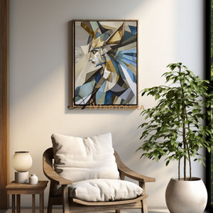 Abstract Portrait | Abstract Painting Woman | Golg Wall Art | Modern Abstract Paintings #AP023