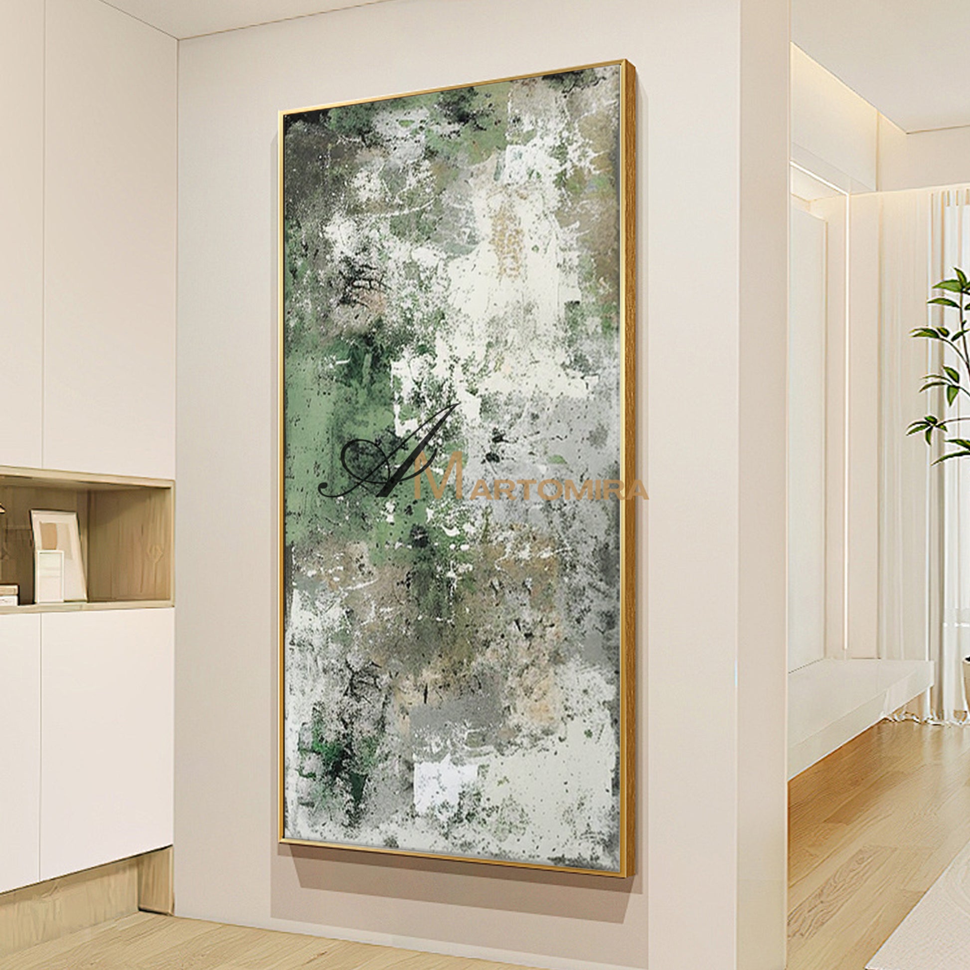 Oil Painting | Contemporary Wall Decor | Green Abstract Paintings | Modern Abstract Wall Art #AH146