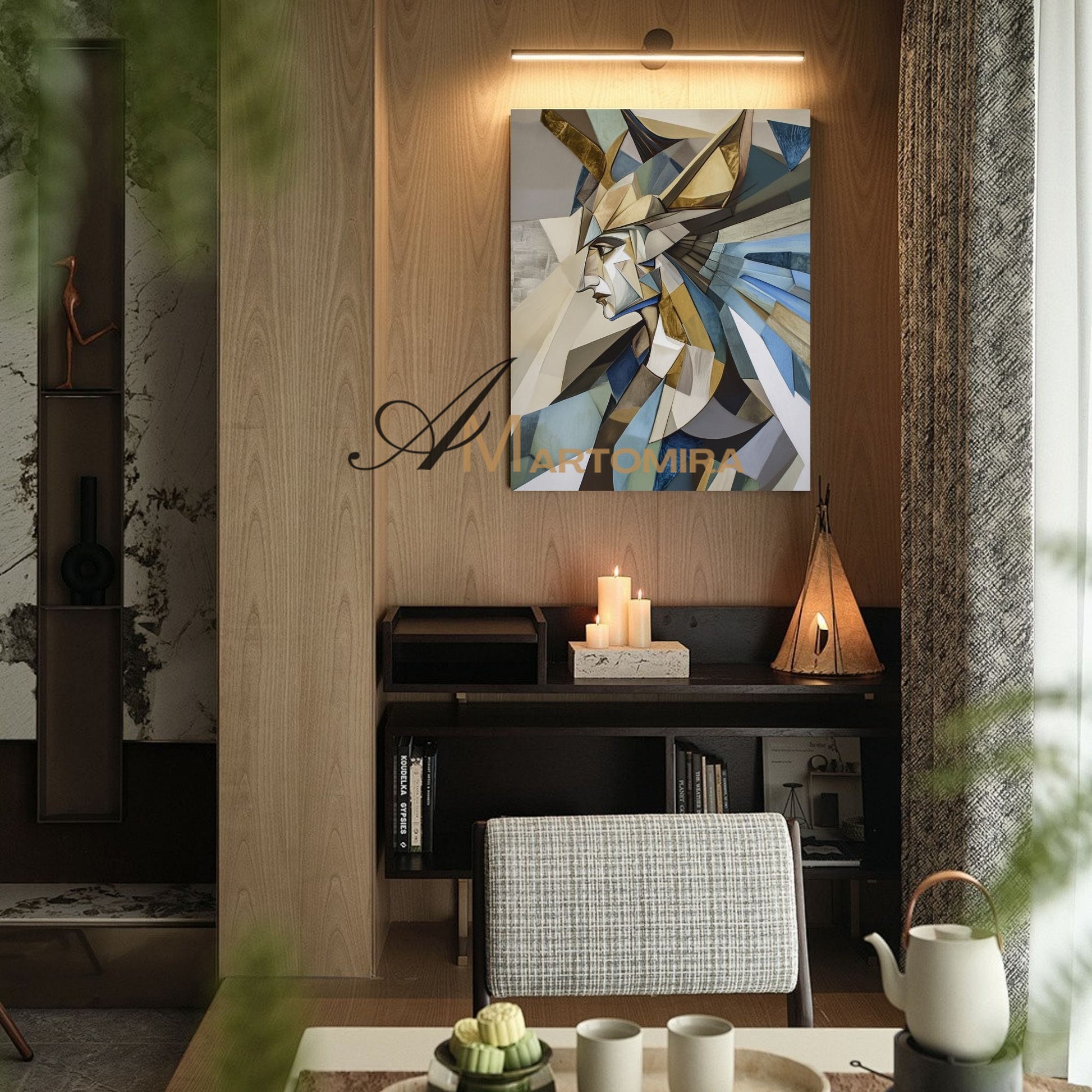 Abstract Portrait | Abstract Painting Woman | Golg Wall Art | Modern Abstract Paintings #AP023