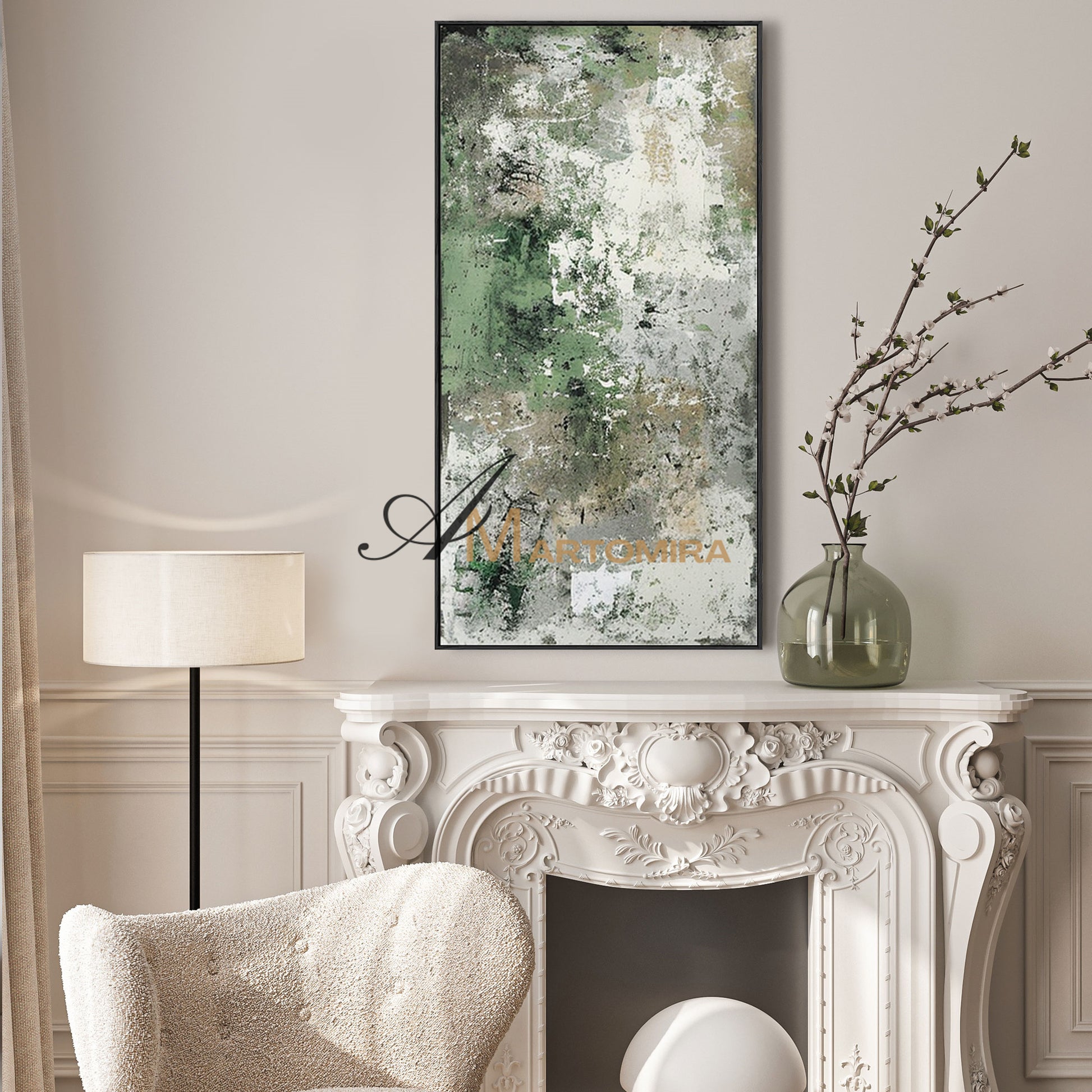 Oil Painting | Contemporary Wall Decor | Green Abstract Paintings | Modern Abstract Wall Art #AH146