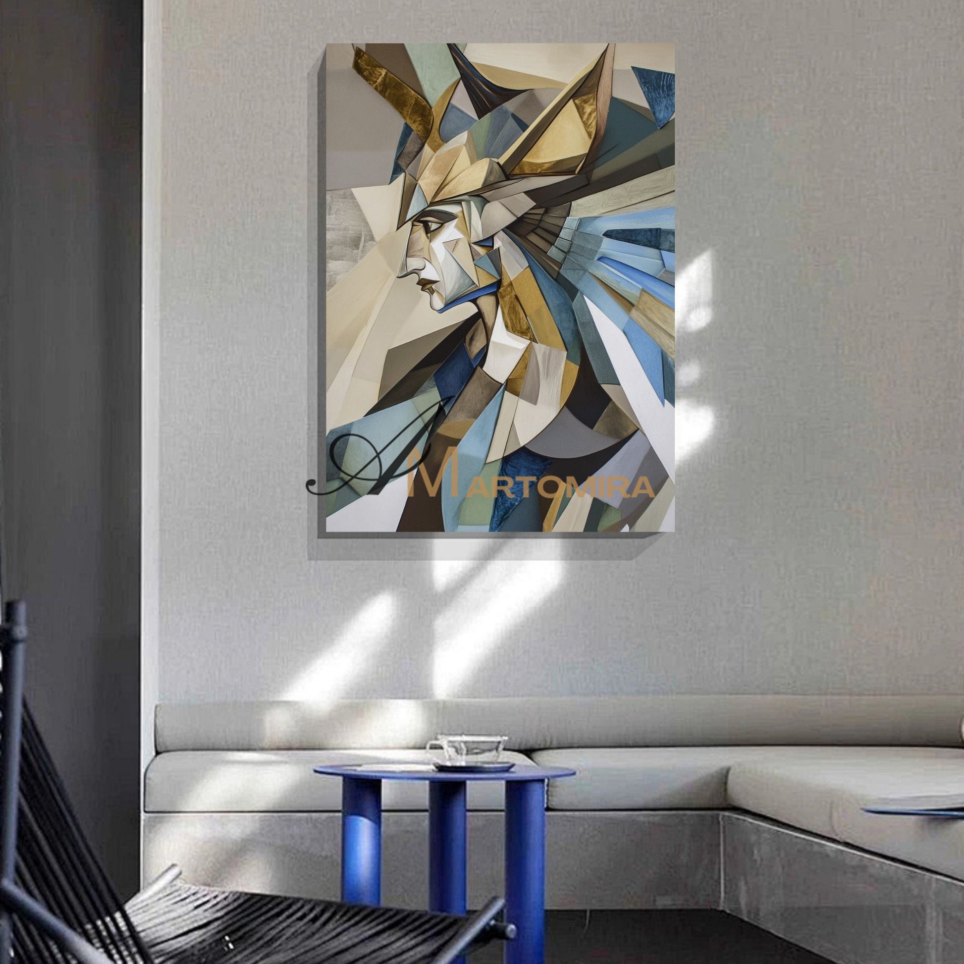 Abstract Portrait | Abstract Painting Woman | Golg Wall Art | Modern Abstract Paintings #AP023