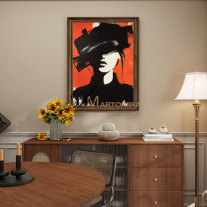 Women Painting | Portrait Woman | Red Black And White Wall Art | Canvas Wall Decor #AP024