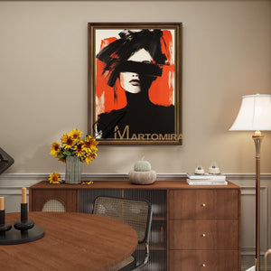 Women Painting | Red Black And White Wall Art | Abstract Portraits | Large Wall Art #AP025