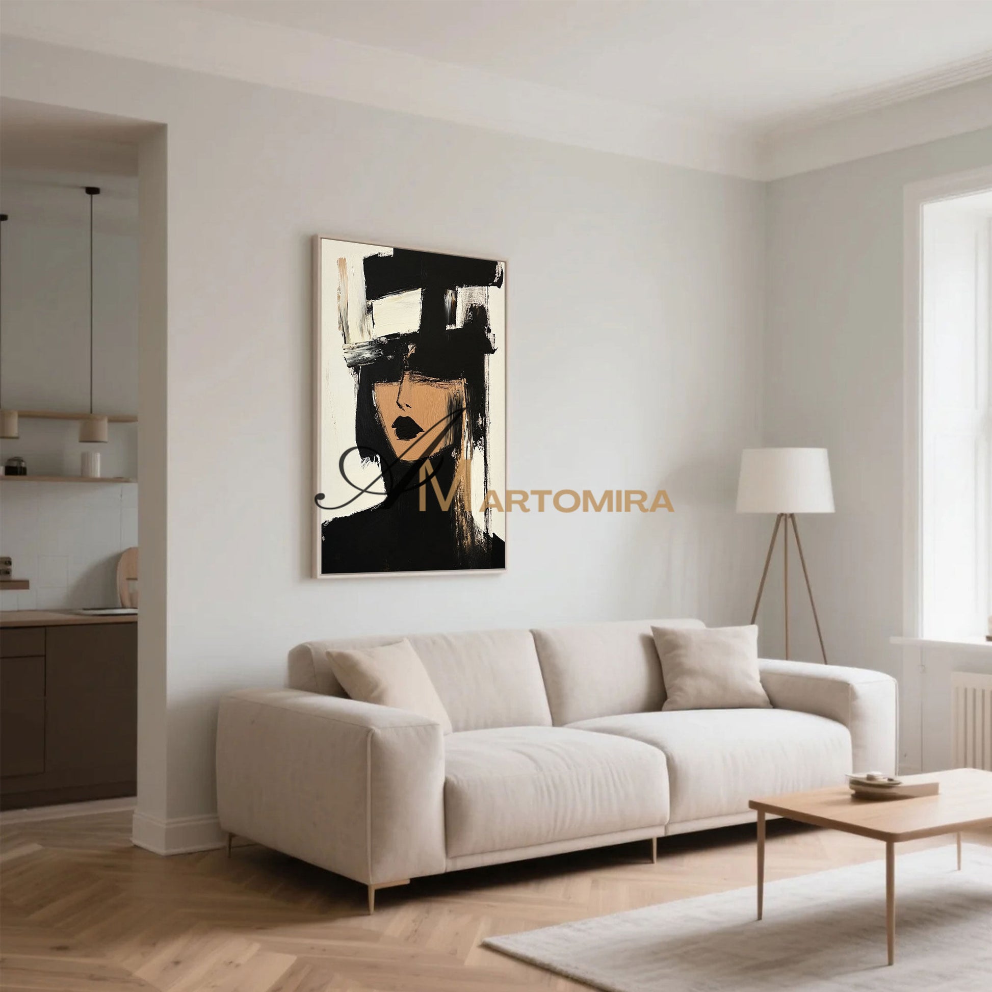 Painting Art Woman | Black And White Wall Art | Beautiful Woman Painting | Modern Art #AP026