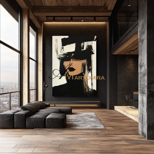 Painting Art Woman | Black And White Wall Art | Beautiful Woman Painting | Modern Art #AP026