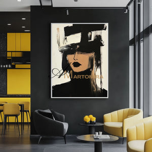 Painting Art Woman | Black And White Wall Art | Beautiful Woman Painting | Modern Art #AP026