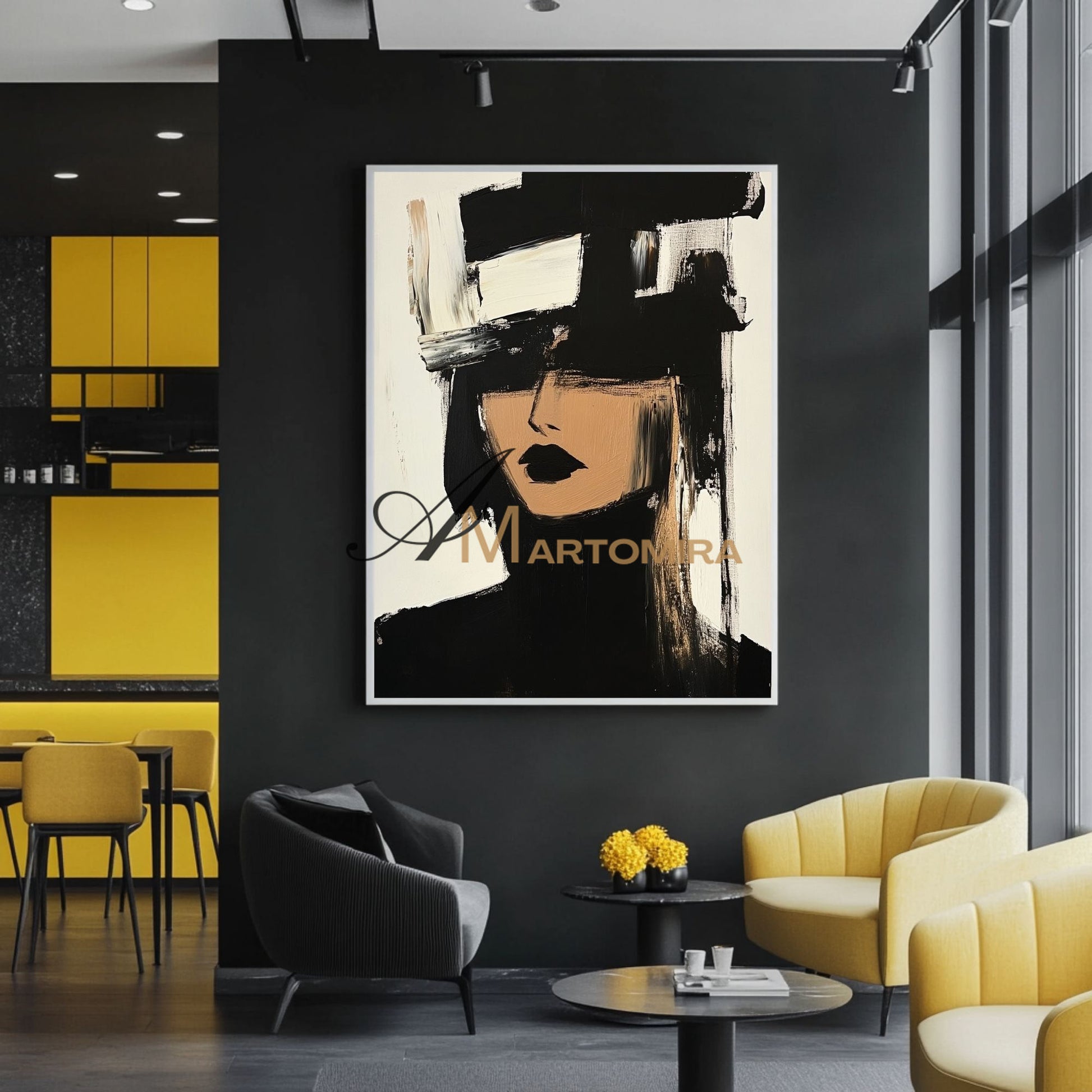 Painting Art Woman | Black And White Wall Art | Beautiful Woman Painting | Modern Art #AP026