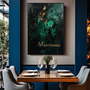 Abstract Art | Canvas Painting Wall Decor | Black And Green Wall Art | Extra Large Framed Wall Art #AH149