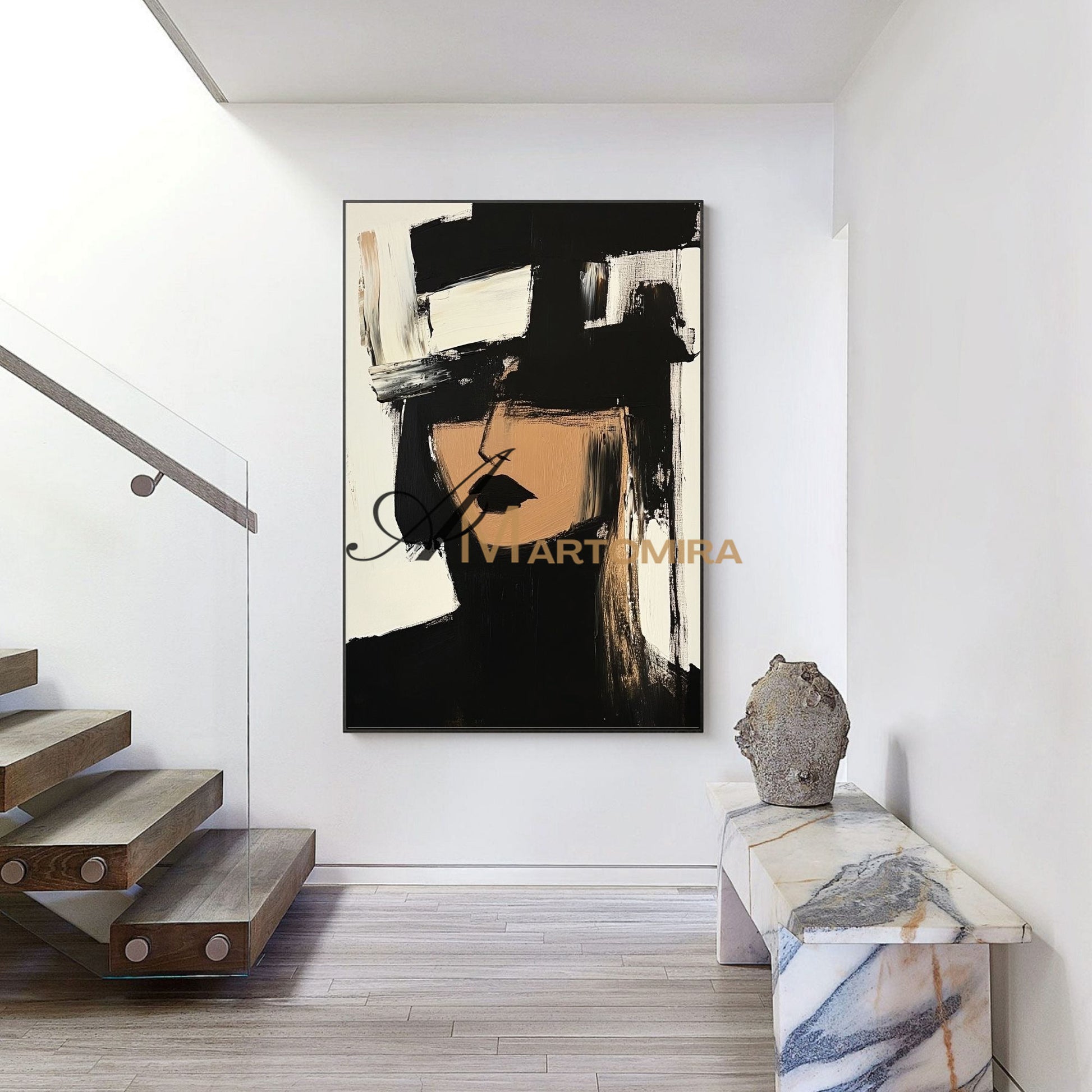 Painting Art Woman | Black And White Wall Art | Beautiful Woman Painting | Modern Art #AP026
