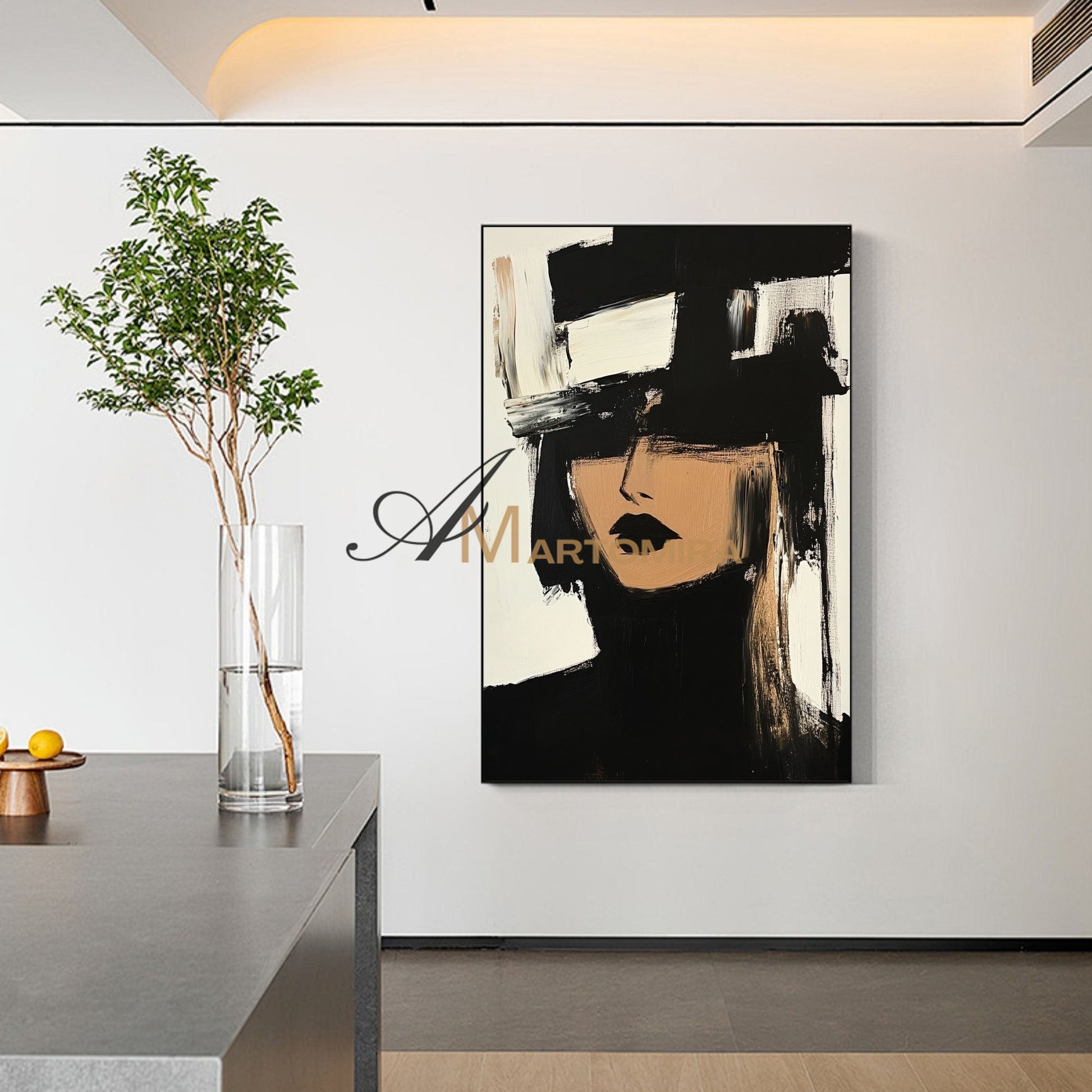 Painting Art Woman | Black And White Wall Art | Beautiful Woman Painting | Modern Art #AP026