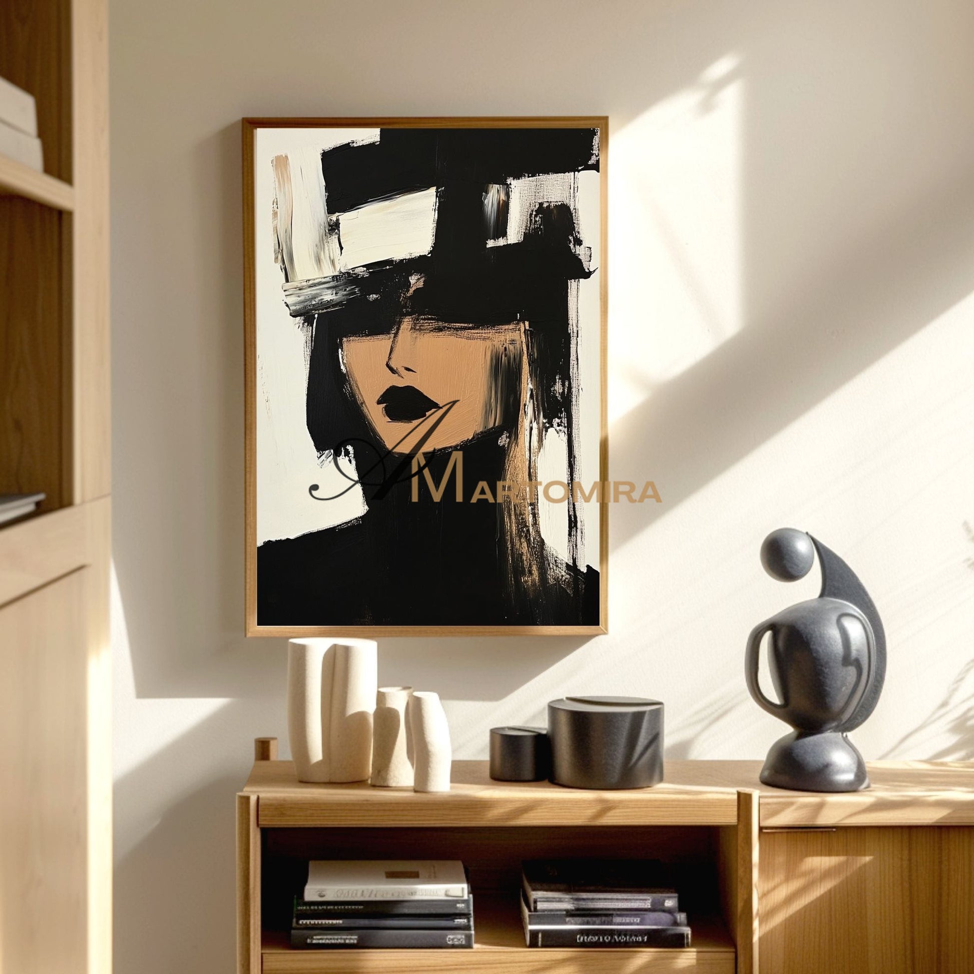 Painting Art Woman | Black And White Wall Art | Beautiful Woman Painting | Modern Art #AP026