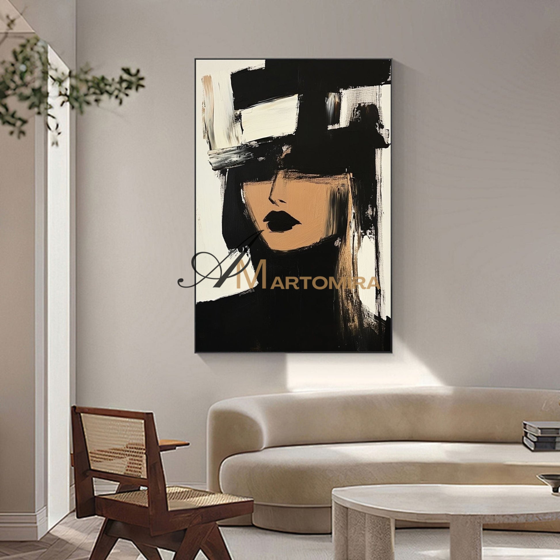 Painting Art Woman | Black And White Wall Art | Beautiful Woman Painting | Modern Art #AP026