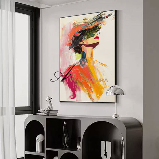 Painting Art Woman | Colorful Wall Art | Beautiful Woman Painting | Wall Art For Bedroom #AP027
