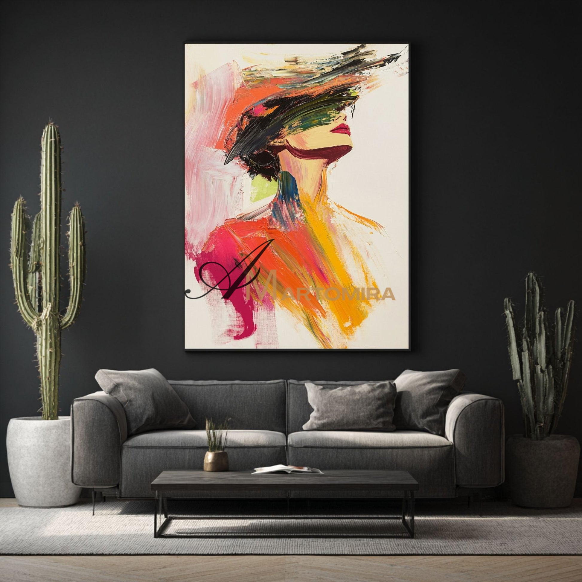 Painting Art Woman | Colorful Wall Art | Beautiful Woman Painting | Wall Art For Bedroom #AP027