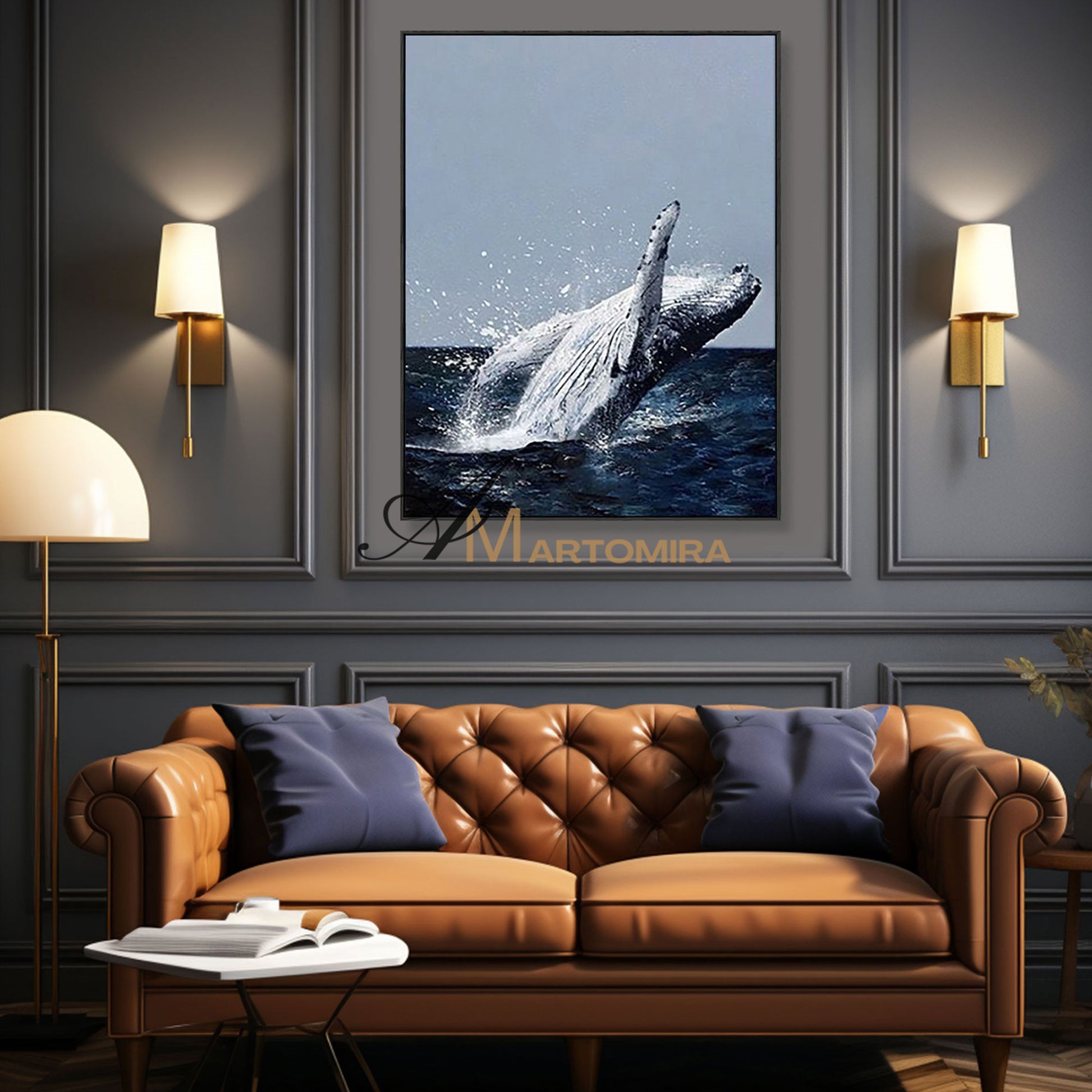 Landscape Wall Art | Ocean Wall Art | Whale Wall Art | Wall Art Of The Ocean  #MF048