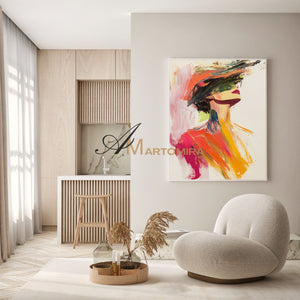 Painting Art Woman | Colorful Wall Art | Beautiful Woman Painting | Wall Art For Bedroom #AP027