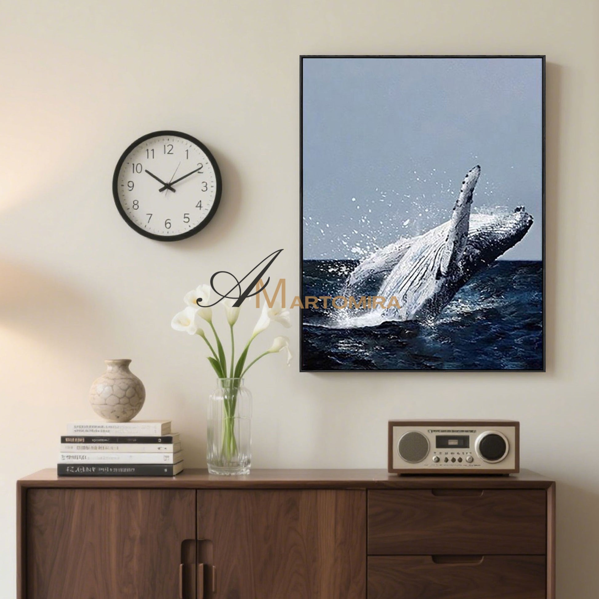 Landscape Wall Art | Ocean Wall Art | Whale Wall Art | Wall Art Of The Ocean  #MF048