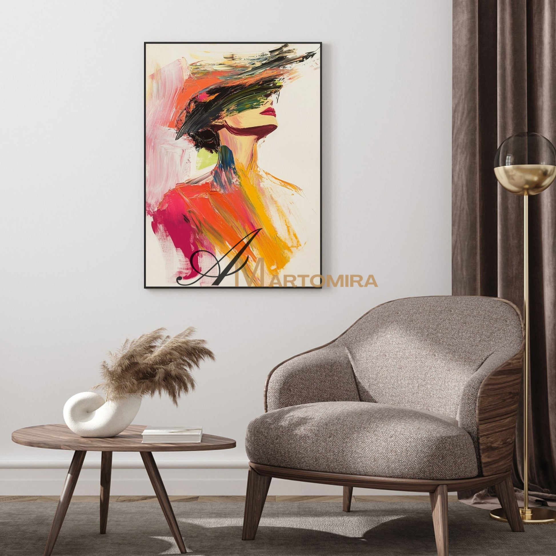Painting Art Woman | Colorful Wall Art | Beautiful Woman Painting | Wall Art For Bedroom #AP027
