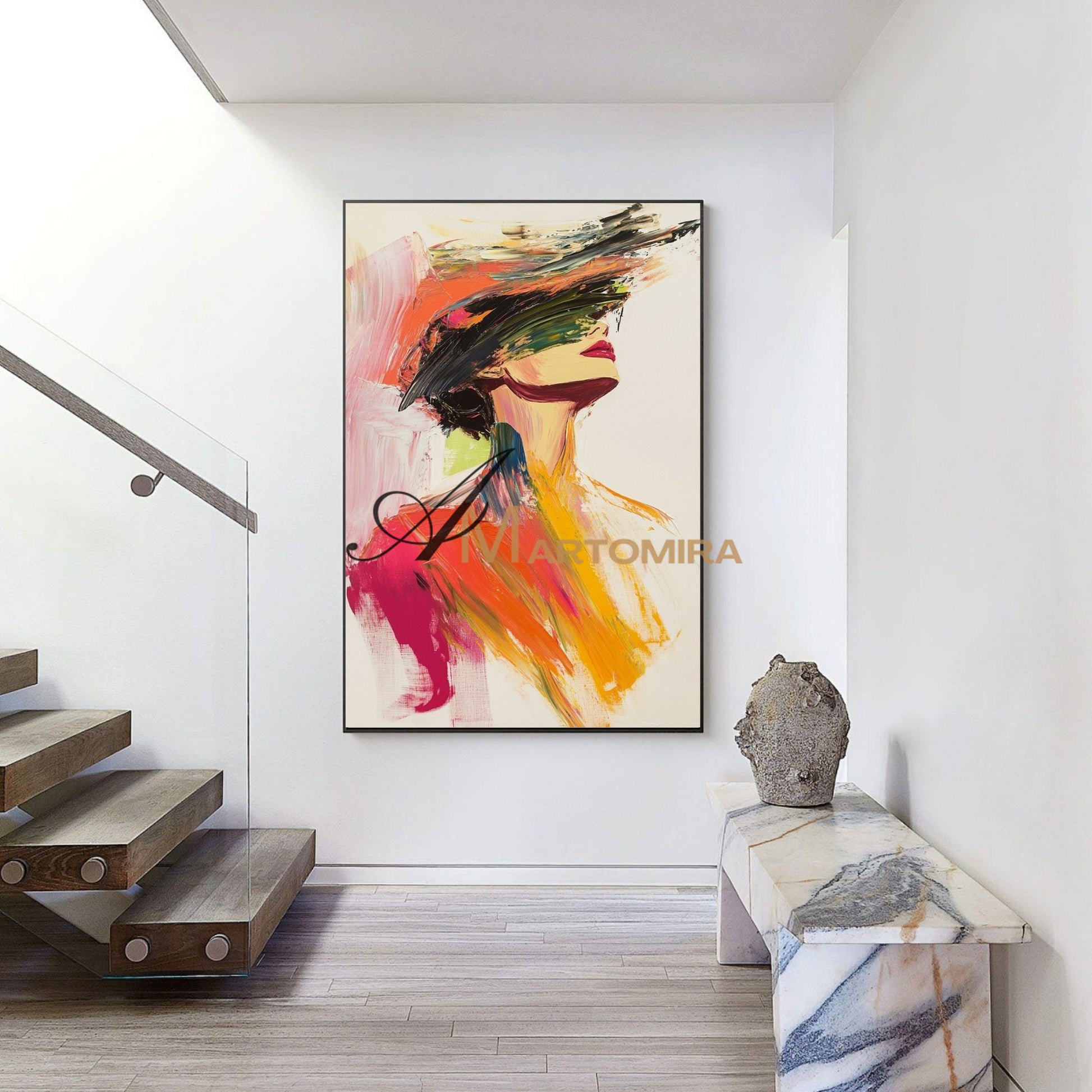 Painting Art Woman | Colorful Wall Art | Beautiful Woman Painting | Wall Art For Bedroom #AP027