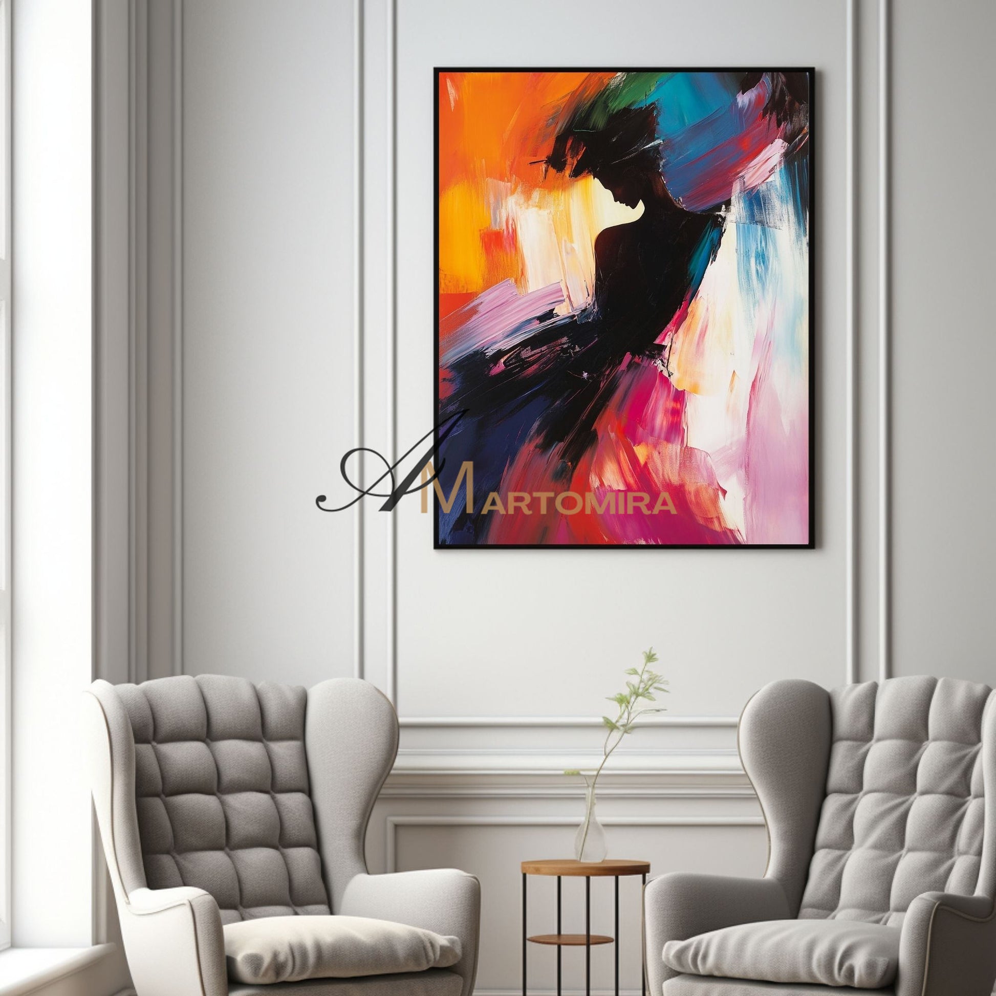 Painting Art Woman | Colorful Abstract Art | The Dance Painting | Feminine Wall Art #AP028