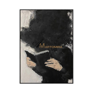 Abstract Canvas Art | Large Modern Wall Art | Painting Of A Woman Reading A Book | Wall Decor #MF049