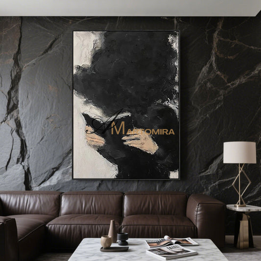 Abstract Canvas Art | Large Modern Wall Art | Painting Of A Woman Reading A Book | Wall Decor #MF049
