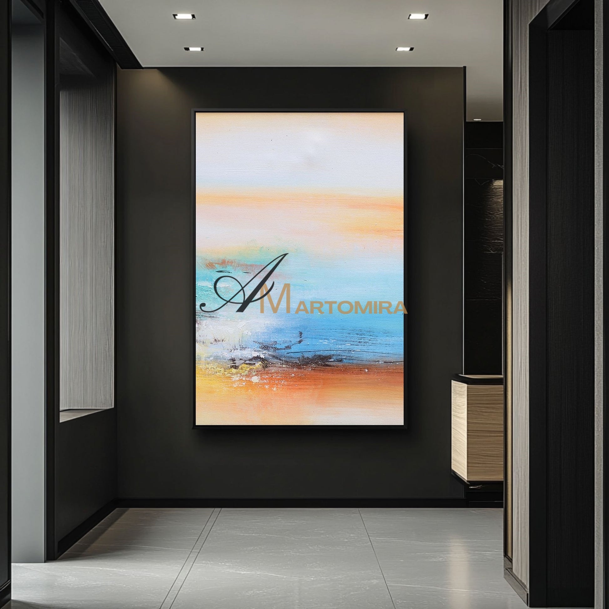 Lake Canvas Wall Art | Modern Abstract Wall Art | Abstract Landscape Wall Art #DF010