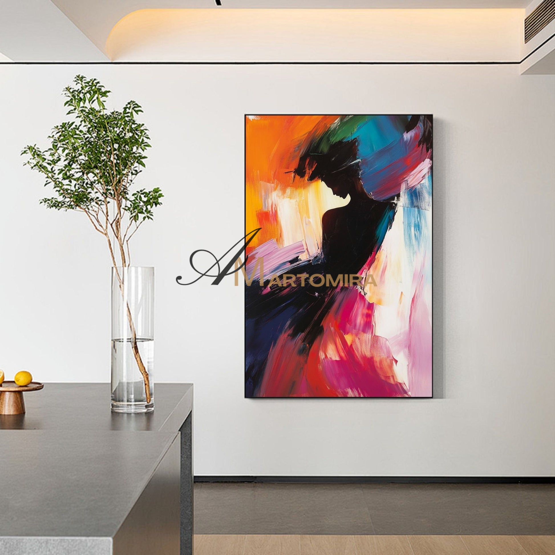 Painting Art Woman | Colorful Abstract Art | The Dance Painting | Feminine Wall Art #AP028