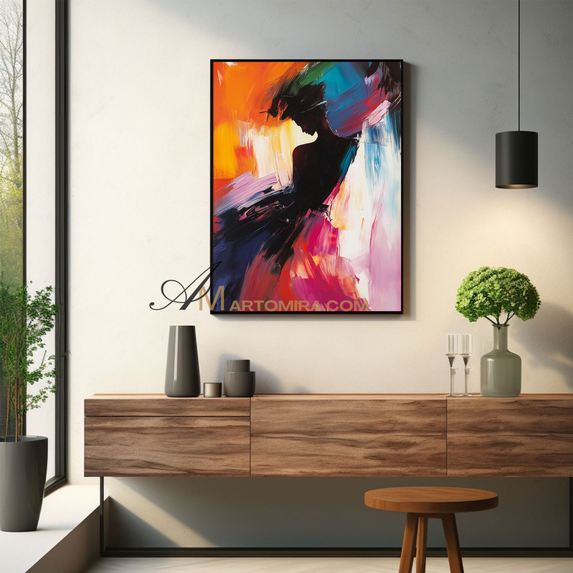Painting Art Woman | Colorful Abstract Art | The Dance Painting | Feminine Wall Art #AP028