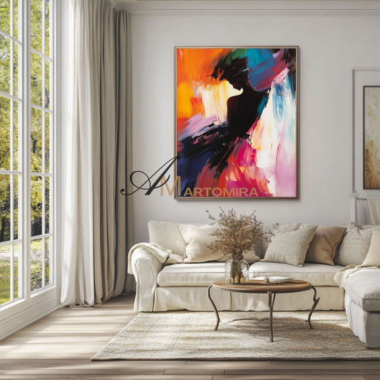 Painting Art Woman | Colorful Abstract Art | The Dance Painting | Feminine Wall Art #AP028