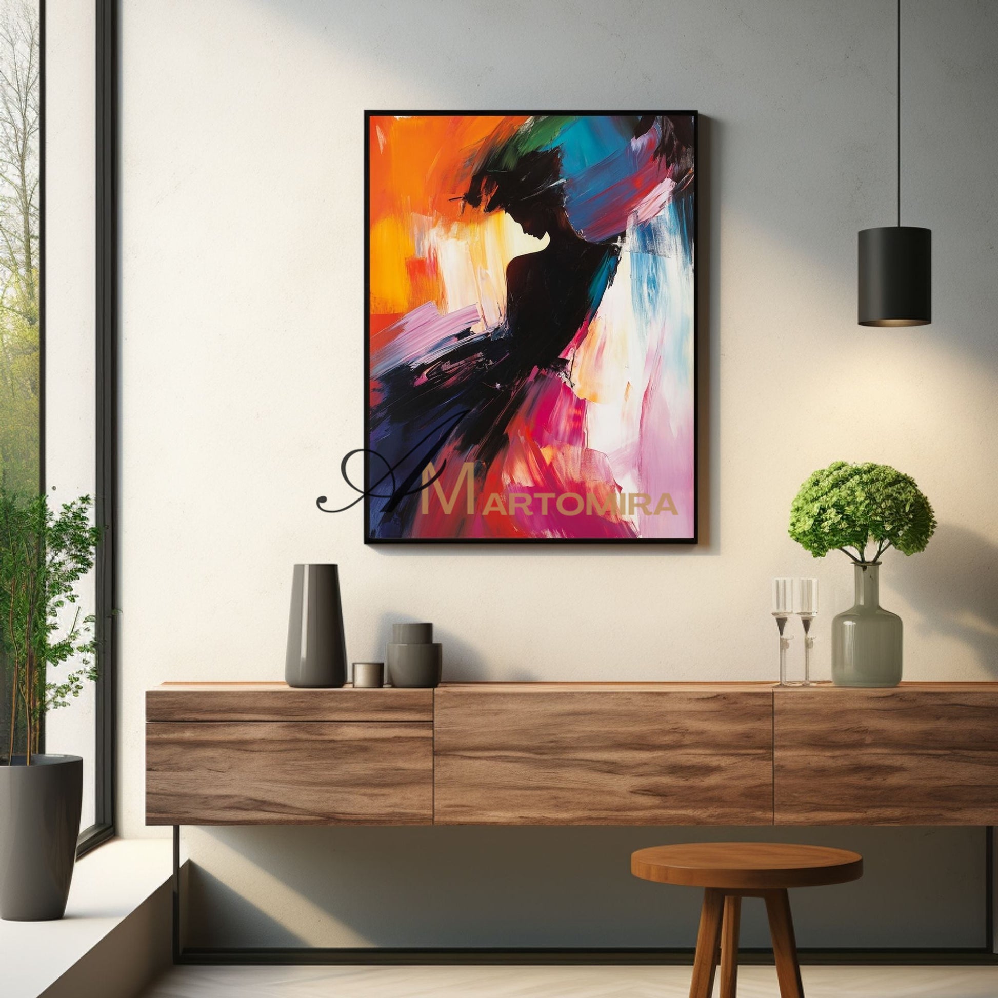 Painting Art Woman | Colorful Abstract Art | The Dance Painting | Feminine Wall Art #AP028